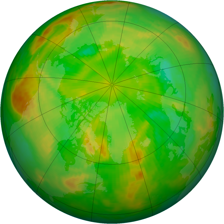 Arctic ozone map for 18 June 1989